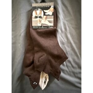 Sockopath‎ 2 Pair Low Cut Ankle Socks Brown Beige Heel Tab Charac Shoe Size 6-12